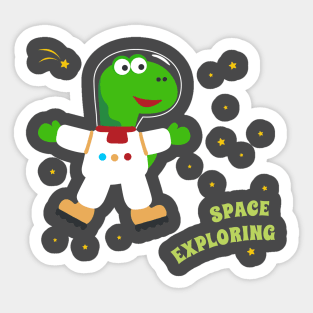 Cute dinosaur astronaut. Sticker